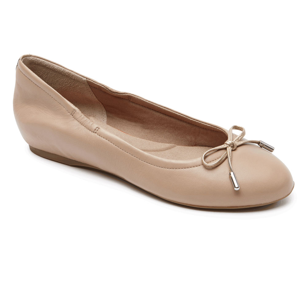 Rockport Womens Total Motion Hidden Wedge Tied Ballet - Flats Pink - AFP405198